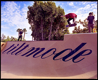 skateboard ramp with TiltMode written on it